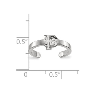 Sterling Silver Rhodium-plated LogoArt Florida State University F-S Toe Ring