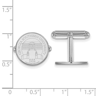 Sterling Silver Rhodium-plated LogoArt Georgia Southern University Crest Cuff Links