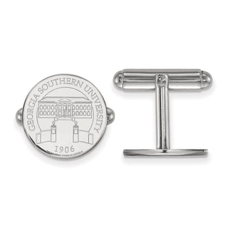 Sterling Silver Rhodium-plated LogoArt Georgia Southern University Crest Cuff Links