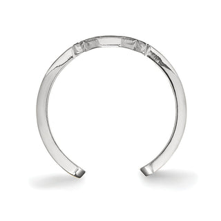 Sterling Silver Rhodium-plated LogoArt The Ohio State University Toe Ring