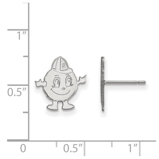 Sterling Silver Rhodium-plated LogoArt Syracuse University Mascot Small Post Earrings