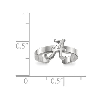 Sterling Silver Rhodium-plated LogoArt University of Alabama Toe Ring