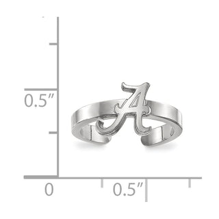 Sterling Silver Rhodium-plated LogoArt University of Alabama Toe Ring