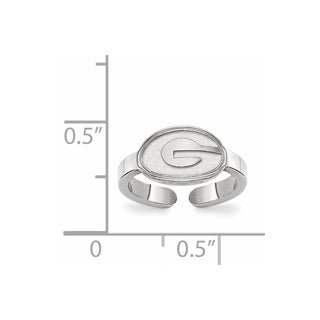 Sterling Silver Rhodium-plated LogoArt University of Georgia Letter G Toe Ring