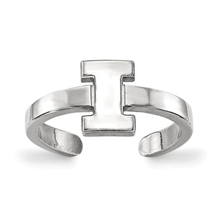 Sterling Silver Rhodium-plated LogoArt University of Illinois Letter I Toe Ring