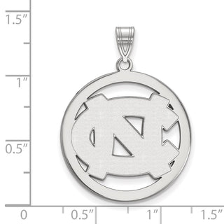 Sterling Silver Rhodium-plated LogoArt University of North Carolina N-C Extra Large Circle Pendant