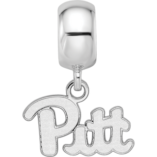 Sterling Silver Rhodium-plated LogoArt University of Pittsburgh Extra Small Dangle Bead Charm