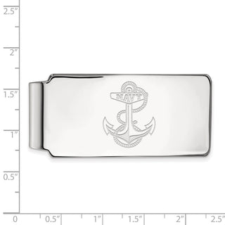 10k White Gold LogoArt US Naval Academy Anchor Money Clip