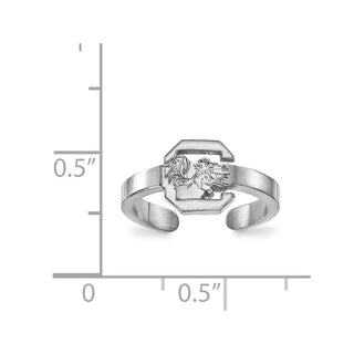 Sterling Silver Rhodium-plated LogoArt University of South Carolina Toe Ring