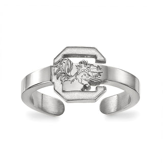 Sterling Silver Rhodium-plated LogoArt University of South Carolina Toe Ring