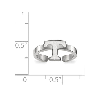 Sterling Silver Rhodium-plated LogoArt University of Tennessee Letter T Toe Ring