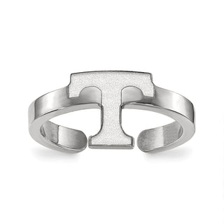 Sterling Silver Rhodium-plated LogoArt University of Tennessee Letter T Toe Ring