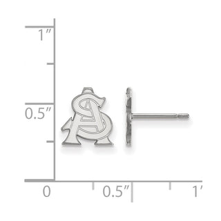 10k White Gold LogoArt Arizona State University A-S Extra Small Post Earrings