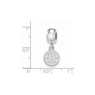 Sterling Silver Rhodium-plated NHL LogoArt Boston Bruins Dangle Bead
