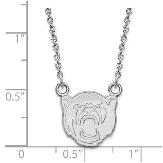 14k White Gold LogoArt Baylor University Small Pendant 18 inch Necklace