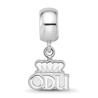 Sterling Silver Rhodium-plated LogoArt Old Dominion University O-D-U Extra Small Dangle Bead Charm SS030ODU