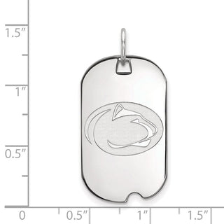 14k White Gold LogoArt Penn State University Lion Small Dog Tag Pendant