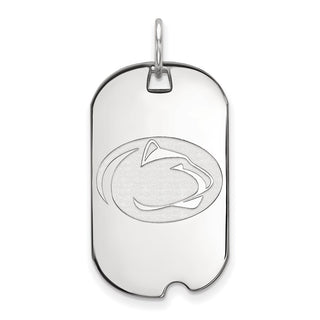 Sterling Silver Rhodium-plated LogoArt Penn State University Lion Small Dog Tag Pendant