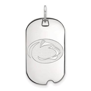 14k White Gold LogoArt Penn State University Lion Small Dog Tag Pendant