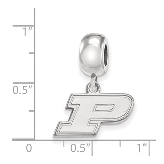 Sterling Silver Rhodium-plated LogoArt Purdue University Letter P Extra Small Dangle Bead Charm