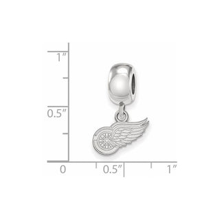 Sterling Silver Rhodium-plated NHL LogoArt Detroit Red Wings Extra Small Dangle Bead
