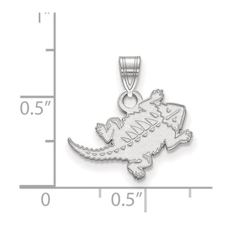 Sterling Silver Rhodium-plated LogoArt Texas Christian University Horned Frog Small Pendant SS030TCU