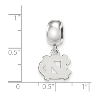 Sterling Silver Rhodium-plated LogoArt University of North Carolina N-C Extra Small Dangle Bead Charm