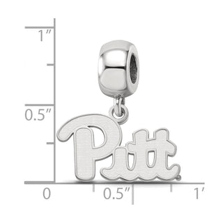 Sterling Silver Rhodium-plated LogoArt University of Pittsburgh Small Dangle Bead Charm