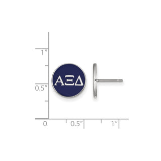 Sterling Silver Rhodium-plated LogoArt Alpha Xi Delta Sorority Greek Letters Color Enamel Post Earrings SS031AXD