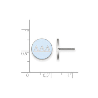 Sterling Silver Rhodium-plated LogoArt Delta Delta Delta Sorority Greek Letters Color Enamel Post Earrings SS031DDD