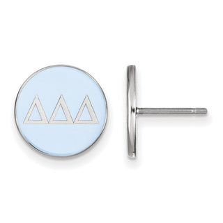 Sterling Silver Rhodium-plated LogoArt Delta Delta Delta Sorority Greek Letters Color Enamel Post Earrings SS031DDD