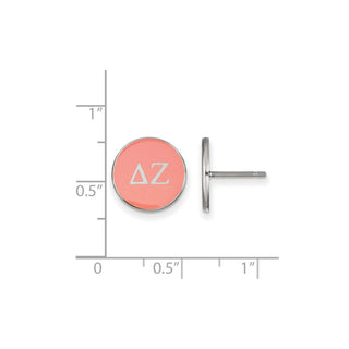 Sterling Silver Rhodium-plated LogoArt Delta Zeta Sorority Greek Letters Color Enamel Post Earrings SS031DZ