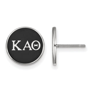 Sterling Silver Rhodium-plated LogoArt Kappa Alpha Theta Sorority Greek Letters Color Enamel Post Earrings