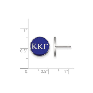 Sterling Silver Rhodium-plated LogoArt Kappa Kappa Gamma Sorority Greek Letters Color Enamel Post Earrings SS031KKG