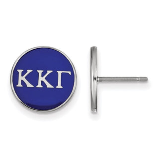Sterling Silver Rhodium-plated LogoArt Kappa Kappa Gamma Sorority Greek Letters Color Enamel Post Earrings SS031KKG
