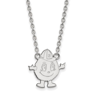 Sterling Silver Rhodium-plated LogoArt Syracuse University Mascot Large Pendant 18 inch Necklace