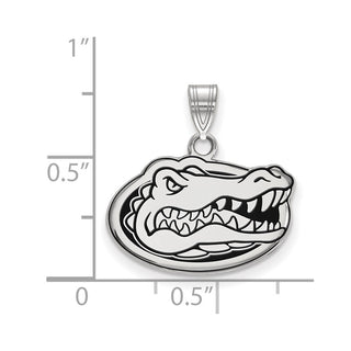 Sterling Silver Rhodium-plated LogoArt University of Florida Gator Small Enameled Pendant