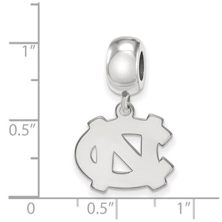 Sterling Silver Rhodium-plated LogoArt University of North Carolina N-C Small Dangle Bead Charm