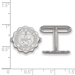Sterling Silver Rhodium-plated LogoArt University of North Dakota Crest Cuff Links