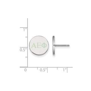 Sterling Silver Rhodium-plated LogoArt Alpha Epsilon Phi Sorority Greek Letters Color Enamel Post Earrings SS032AEP