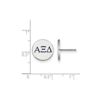 Sterling Silver Rhodium-plated LogoArt Alpha Xi Delta Sorority Greek Letters Color Enamel Post Earrings SS032AXD