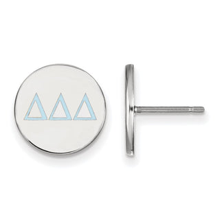 Sterling Silver Rhodium-plated LogoArt Delta Delta Delta Sorority Greek Letters Color Enamel Post Earrings SS032DDD