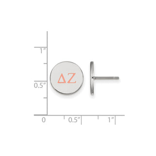 Sterling Silver Rhodium-plated LogoArt Delta Zeta Sorority Greek Letters Color Enamel Post Earrings SS032DZ