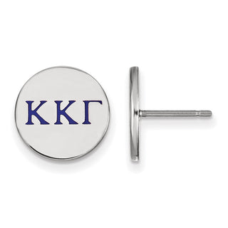 Sterling Silver Rhodium-plated LogoArt Kappa Kappa Gamma Sorority Greek Letters Color Enamel Post Earrings SS032KKG