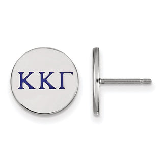 Sterling Silver Rhodium-plated LogoArt Kappa Kappa Gamma Sorority Greek Letters Color Enamel Post Earrings SS032KKG