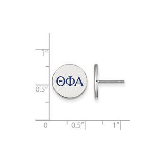 Sterling Silver Rhodium-plated LogoArt Theta Phi Alpha Sorority Greek Letters Color Enamel Post Earrings SS032TPA