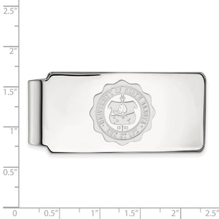 Sterling Silver Rhodium-plated LogoArt University of North Dakota Crest Money Clip