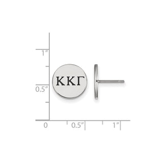 Sterling Silver Rhodium-plated LogoArt Kappa Kappa Gamma Sorority Greek Letters Black Enamel Post Earrings