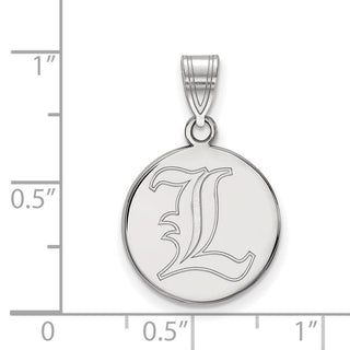 10k White Gold LogoArt University of Louisville Letter L Medium Disc Pendant
