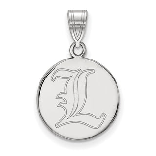 Sterling Silver Rhodium-plated LogoArt University of Louisville Letter L Medium Disc Pendant